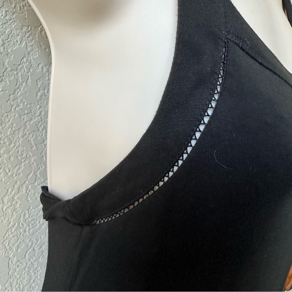 Sweaty Betty Modal Black Lace Up Back Jumpsuit Bodysuit with mesh detail size s - Picture 5 of 6